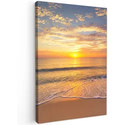LEINWANDBILD Strand - Sonnenuntergang - Meer Wanddeko Schlafzimmer 60x90 cm