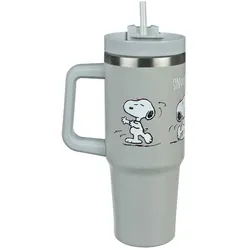 Undercover Peanuts Snoopy Isolierbecher mit Griff und Trinkhalm, 880 ml