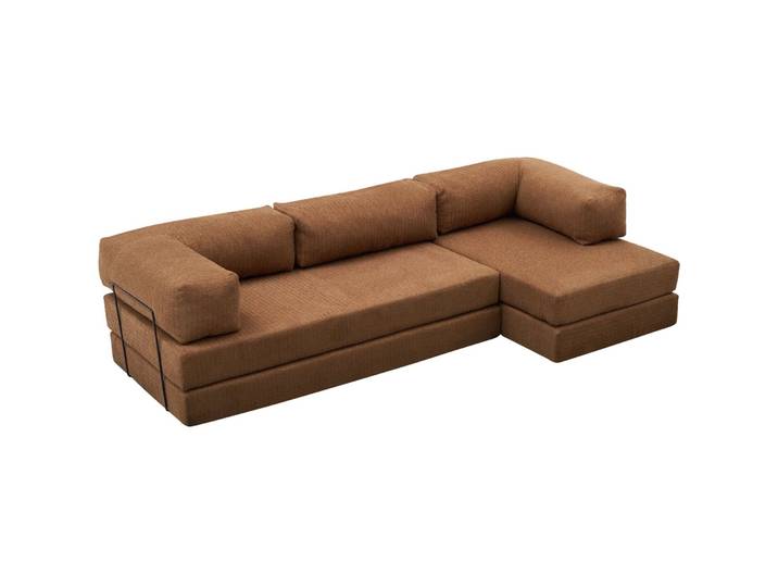 Bettsofa Foldbar Braun Fabric: 100 Prozent CHENILLE B 290 T 95 cm - Material: Fabric: 100% CHENILLE