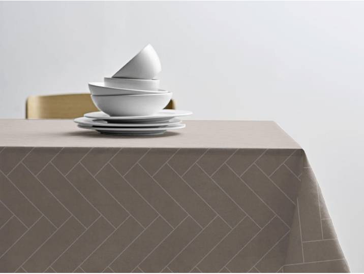 Nappe en coton taupe