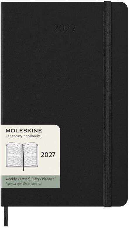 Agenda vertical personnalisable 2027 format L Moleskine noir