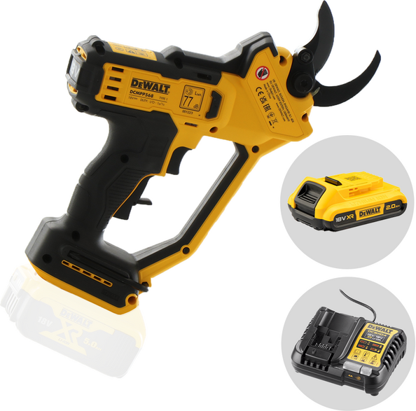 DeWalt DCMPP568P1-QW  Akku-Gartenschere für die Baumpflege  18 V, 5 Ah - Schnittdurchmesser max. 38 mm