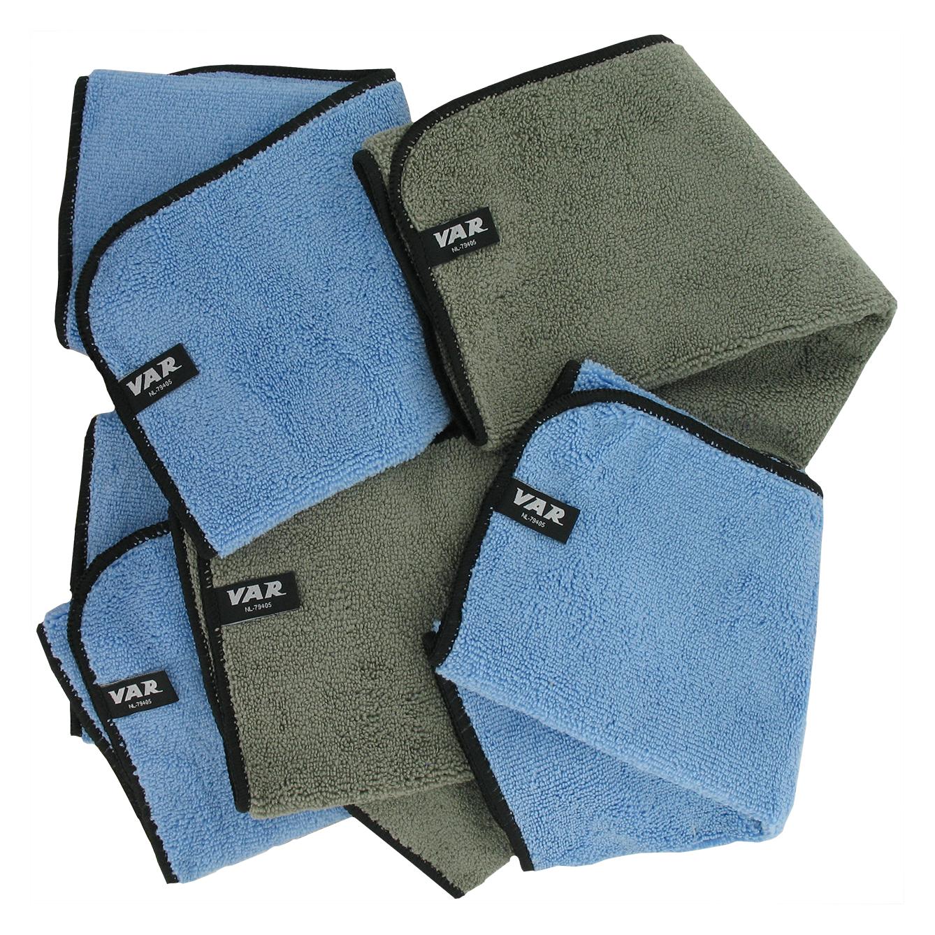 VAR Microfasertücher-Set zum Reinigen und Polieren à 5 Stk. grau und blau NL-79405 (66448324)