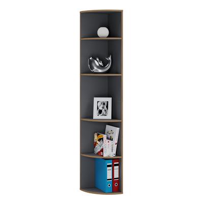 Bücherregal VCM "Elegantes Holzregal Eckregal Regal Salia 5fach", schwarz (anthrazit), B:33cm T:33cm, Regale, Bücherregal