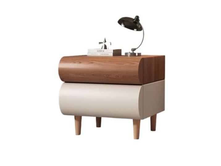 YCCHAH Bett mit Stauraum Nachttisch Aus Massivem Holz for Zuhause, Modern, Einfach, Kreativ, Schlafzimmer-Aufbewahrungsschrank Leder Mit Abgerundeten Ecken Desktop(2)