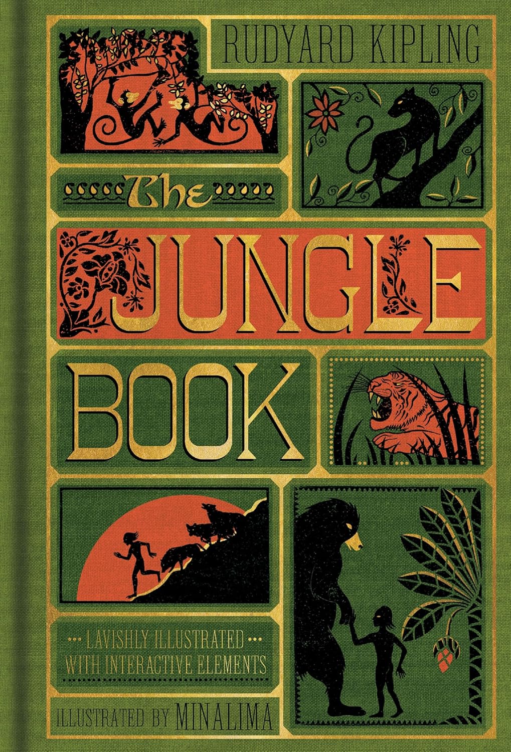 Harper Design The Jungle Book (MinaLima Edition) by Rudyard Kipling - Illustrated Interactive Hardback with 9 3-D Elements - Ages 8-11 - Classic Children's Fiction