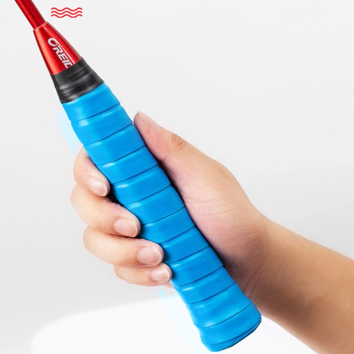 INF Badminton Overgrip Griffband 5er-Pack – PU schweißabsorbierend, rutschfest, mattes Finish, universell für Schläger und Blau