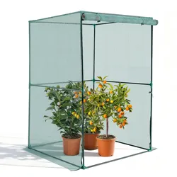 VEVOR Pflanzenschutzzelt, 1200x1200x1800 mm Pflanzenschutznetz, Tür mit Reißverschluss, windbeständig, hoher Pflanzenkäfig Gewächshaus für Hochbeete im Freien, für Garten, Terrasse & Rasen