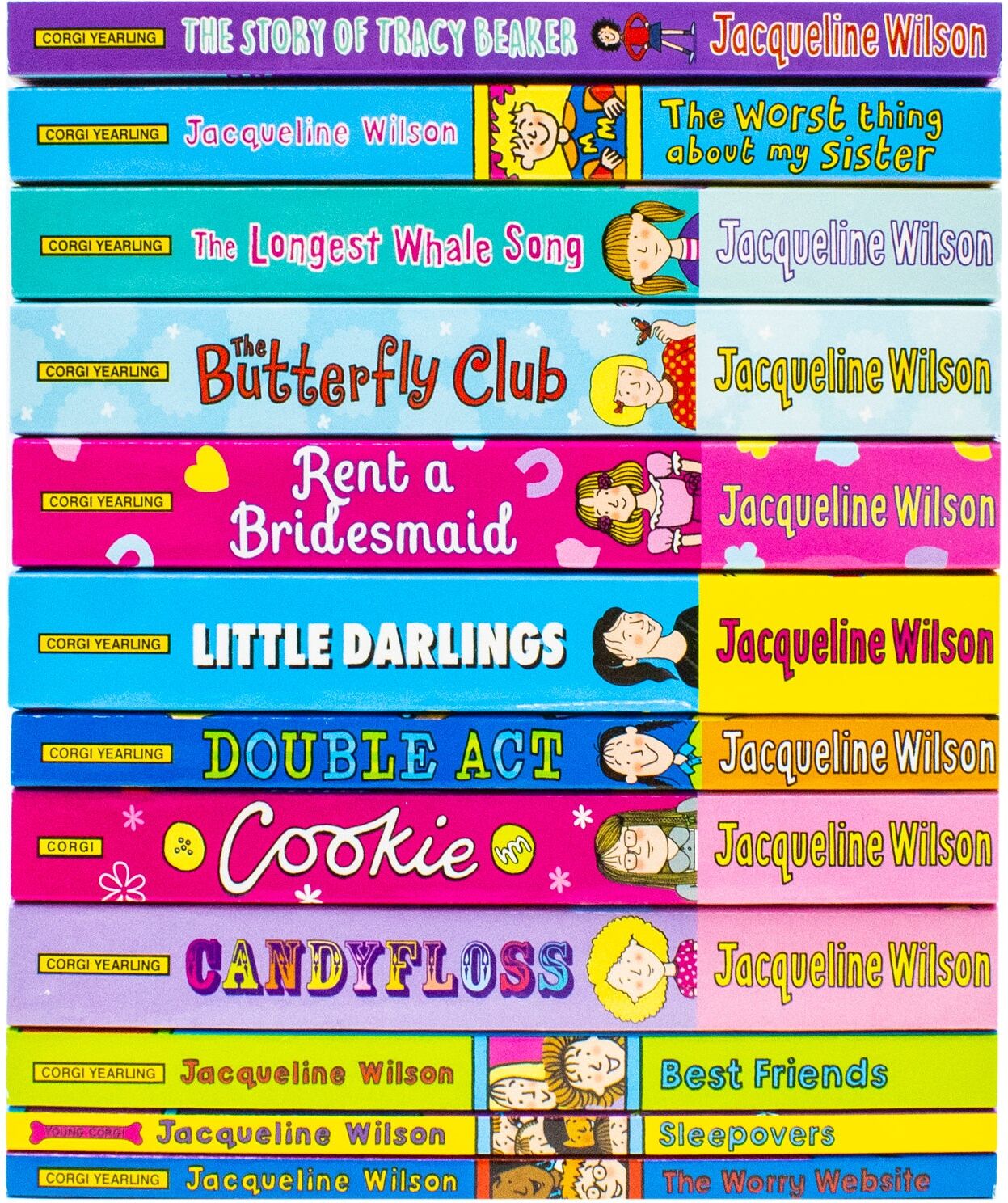Corgi Yearling Jacqueline Wilson 12 Books Collection Set (Double Act, Candyfloss, Rent a Bridesmaid, Cookie, Little Darlings, Best Friends & MORE)