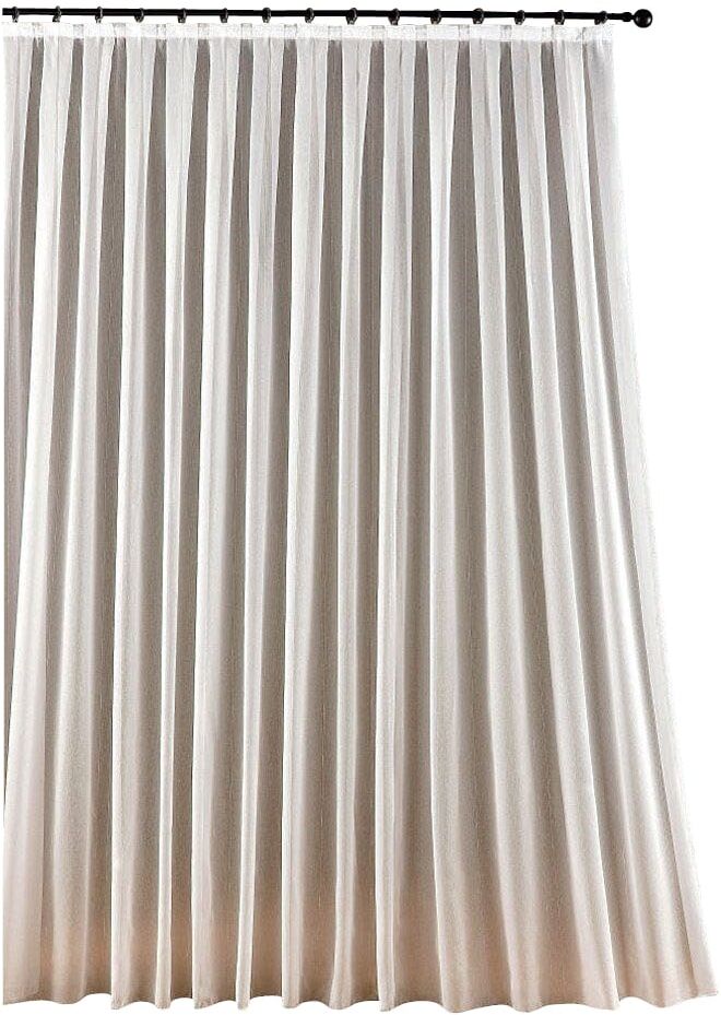 Gardine WECKBRODT "Webstore, 1 Stück, Kräuselband, feste Falten, nach Maß", weiß, B:100cm H:225cm, Polyester, Gardinen, Gardine, Webgardine, feste Falten,halbtransparent, nach Maß,Beschwerungsband