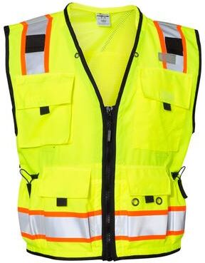 Kishigo S5000-5001 Professional Surveyors Vest in Lime size XL   Mesh