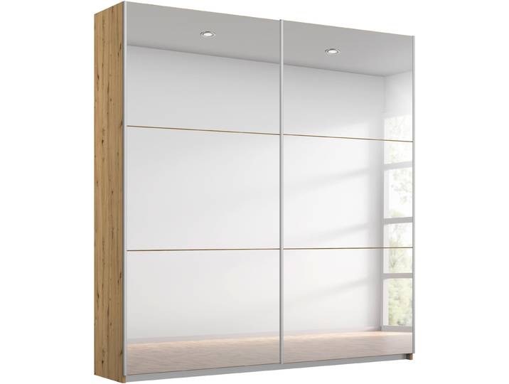 Schwebetürenschrank, Holzwerkstoff, Eiche Artisan, 175×191×59 cm, 2 Türen, Landhausstil, Rauch