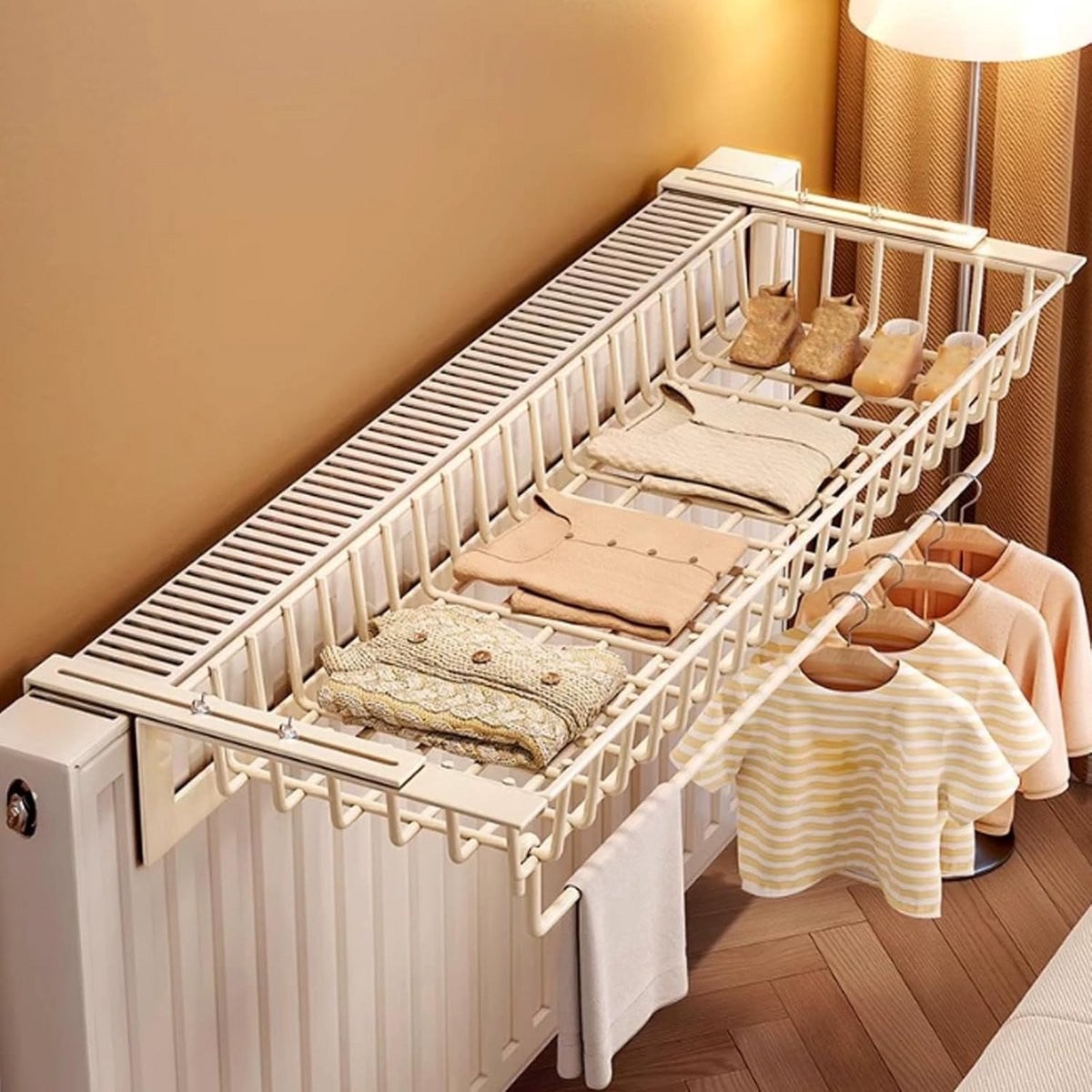 Verstelbaar Opvouwbaar Kleding Droogrek voor Radiator – Ruimtebesparend en Sneldrogend