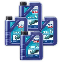 4x Motoröl LIQUI MOLY 25019 Marine 2T Motor Oil Boot Schiff mineralisch 1 Liter