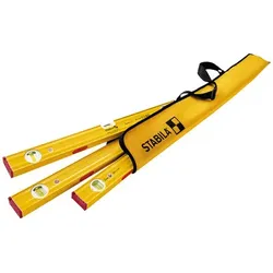 PRO SET 80 ASM, 4-teiliges Magnet-Wasserwaagen-Set: 120 cm / 60 cm / 30 cm / Tasche, verstärktes Alu-Profil, extrastarkes Seltenerd-Magnetsystem, integrierte Rutsch-Stopper, Made in Germany