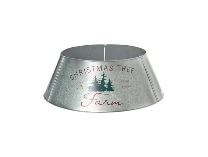 Weihnachtsbaumkragen Metall Silber 65 cm Christbaumständer-Abdeckung Imatra