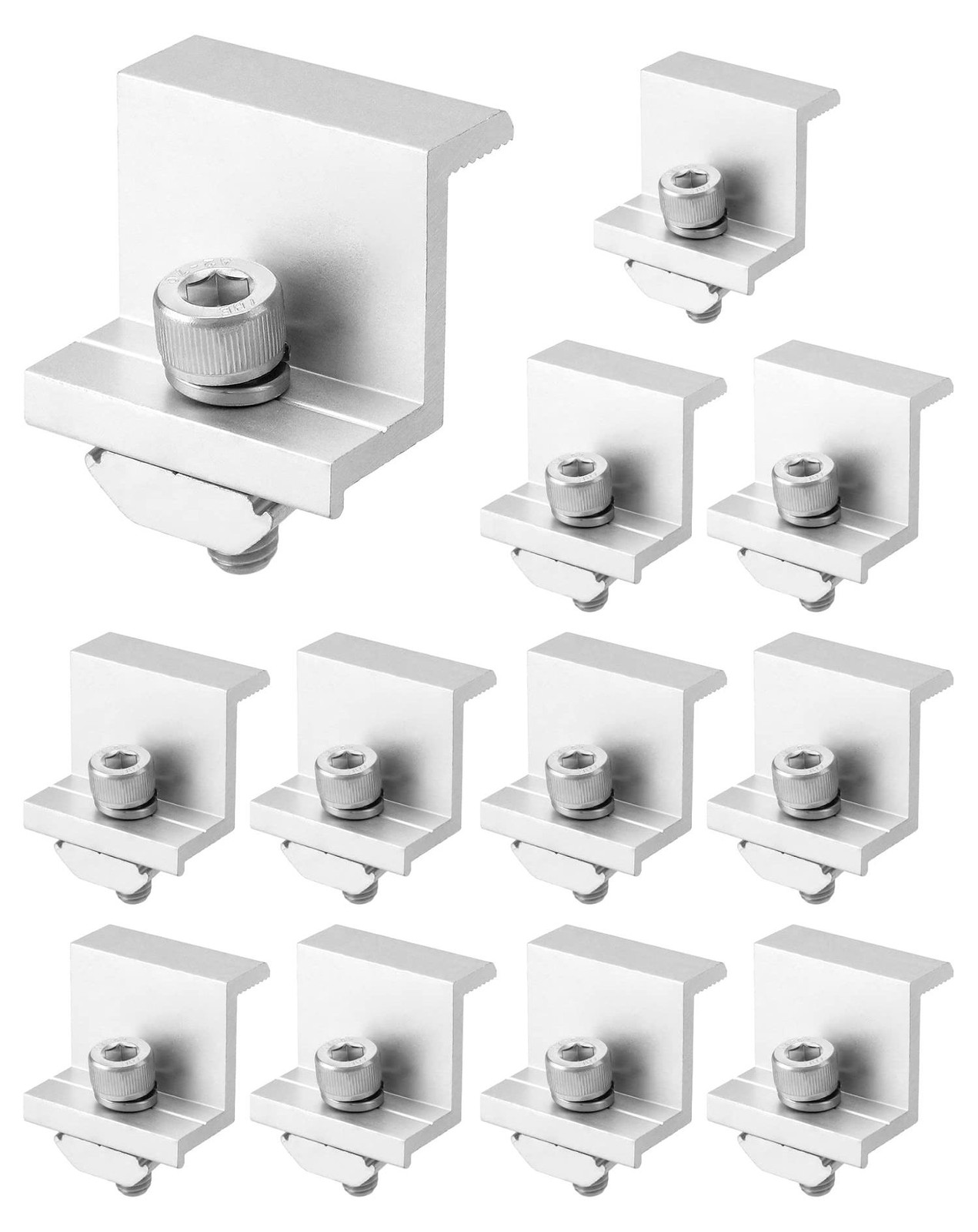 Dripio 12 stuks aluminium zonnepaneelmontages eindklemmen 30 mm