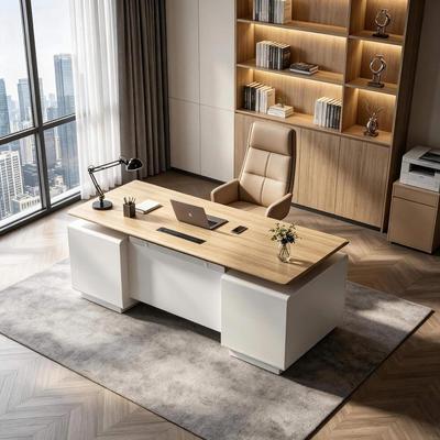 "WESOME 70.87"" Executive height adjustable standing desk with 4 file drawers"