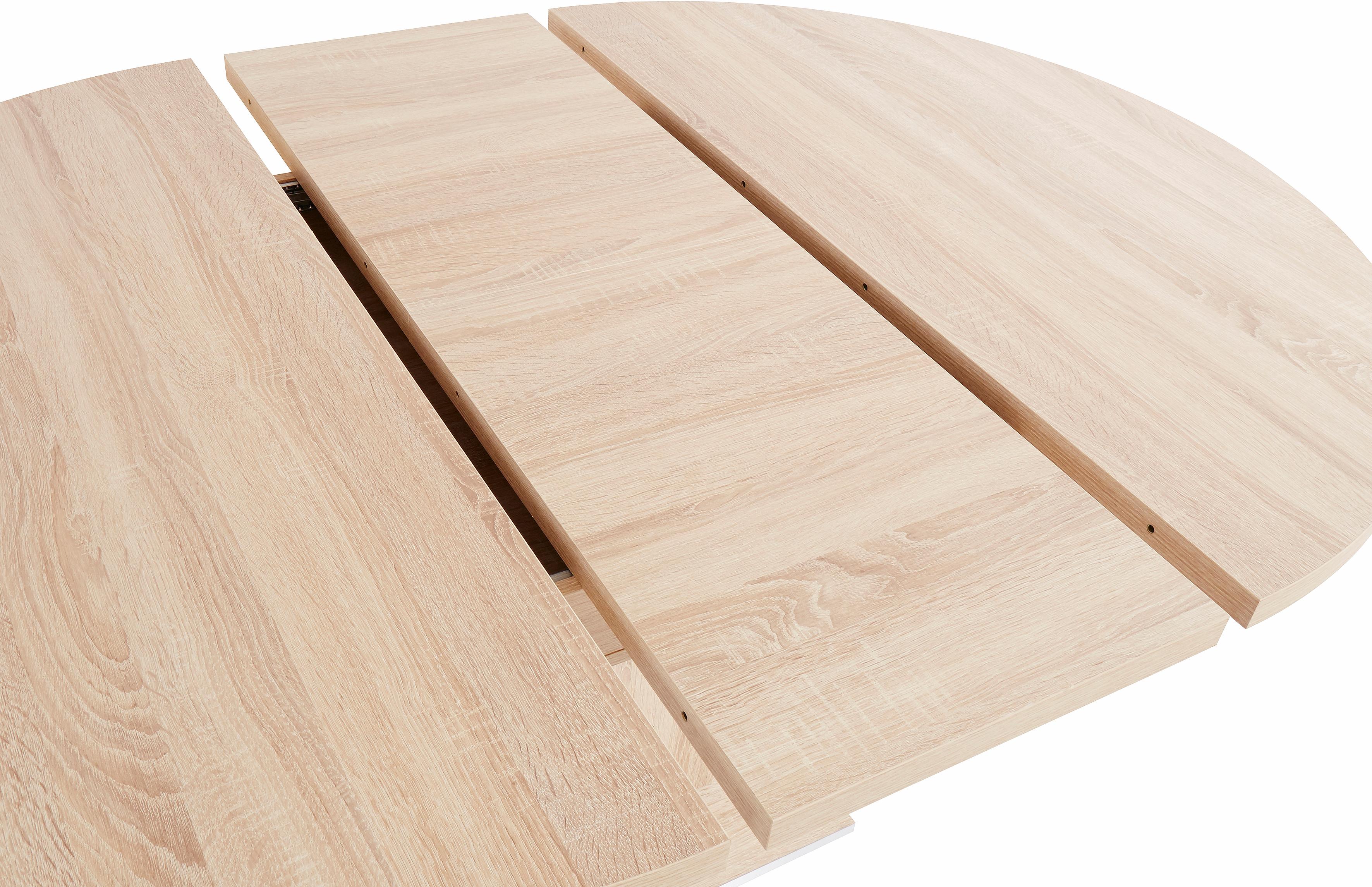 Esstisch MÄUSBACHER "TOPSELLER", braun (eiche sägerau, eiche sägerau, eiche sägerau), B:120cm H:75cm T:120cm, Tische, Esstisch, Mäusbacher Esstisch rund mit Auszug und Bodenplatte. eiche sägerau, eiche sägerau, eiche sägerau B/H/T: 120cm x 75cm x 120cm, M