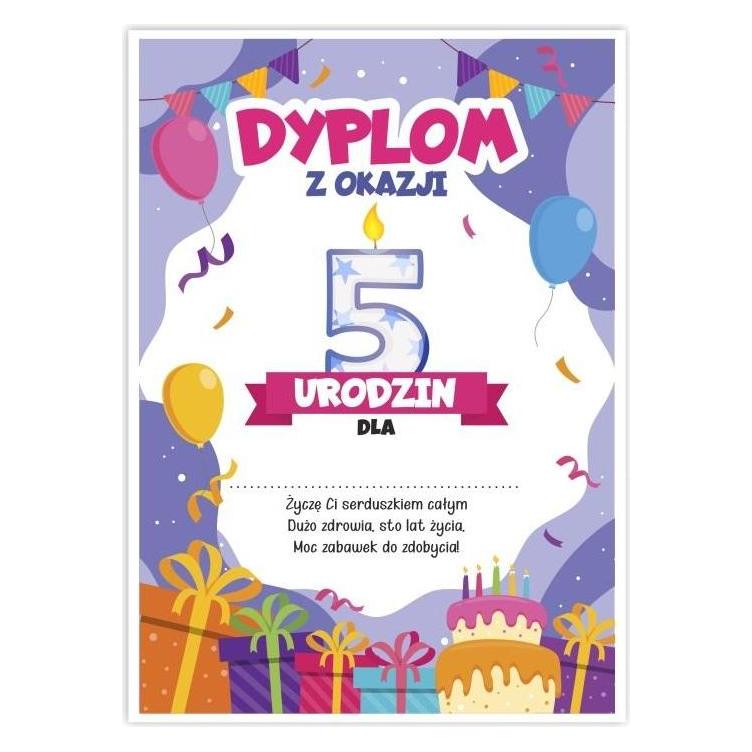 LearnHow A5 Geburtstags-Diplom - fünfter Geburtstag 5 Stück (5 Jahre) (41375201)