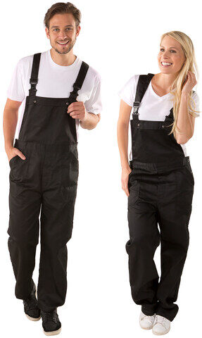 Latzhose unisex, schwarz