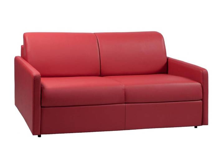 Canapé convertible simili 3 places rouge}