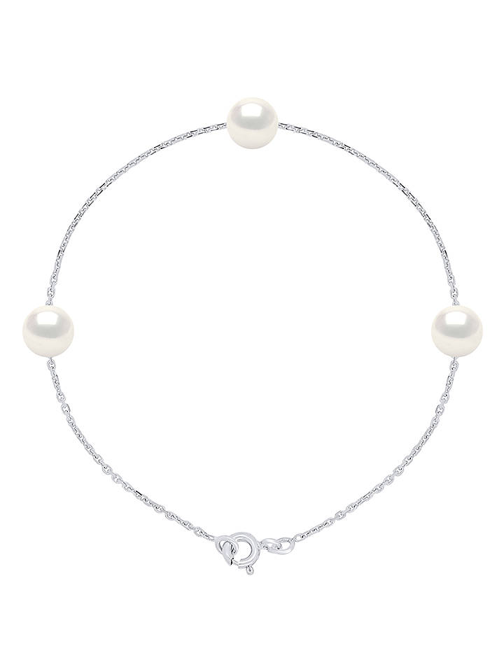 Pearl Addict Weißgold-Armkette mit Perlen - onesize