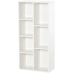HOMCOM Bücherregal modernes Cube Design Wohnzimmer Schlafzimmer Büro 7 offene Fächer 3 Ebenen Weiß