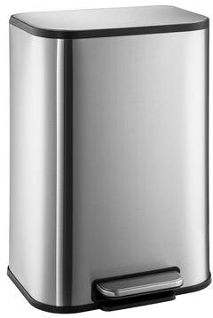 Garvee 5.2 Gal Brushed Nickel Stainless Steel Step Trash Can, Smudge-Resistant Rectangular Pedal Bin for Kitchen,Bath, Office
