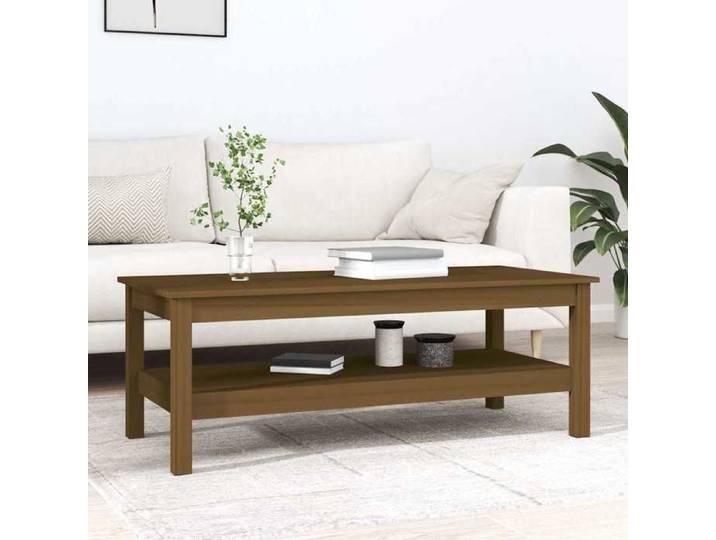 Meuble Table - HAOSHOP - Table basse Marron miel 110x50x40 cm Bois massif de pin&01_19378