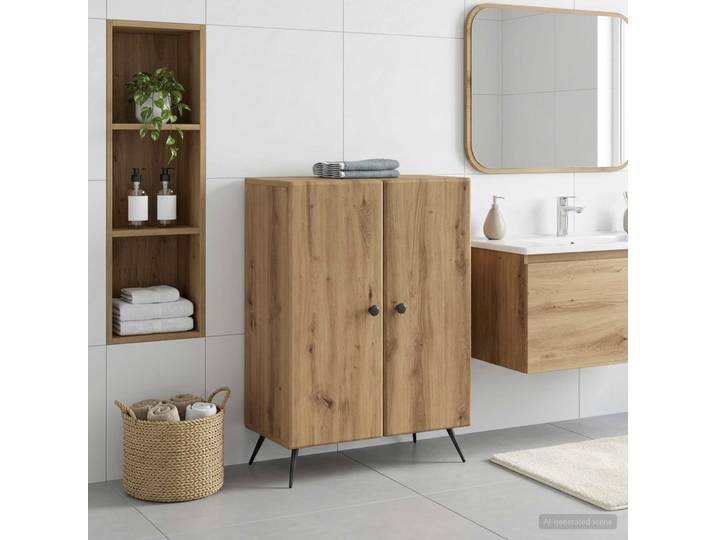 vidaXL Badezimmer Aufbewahrungsschrank BREDA Artisan-Eiche