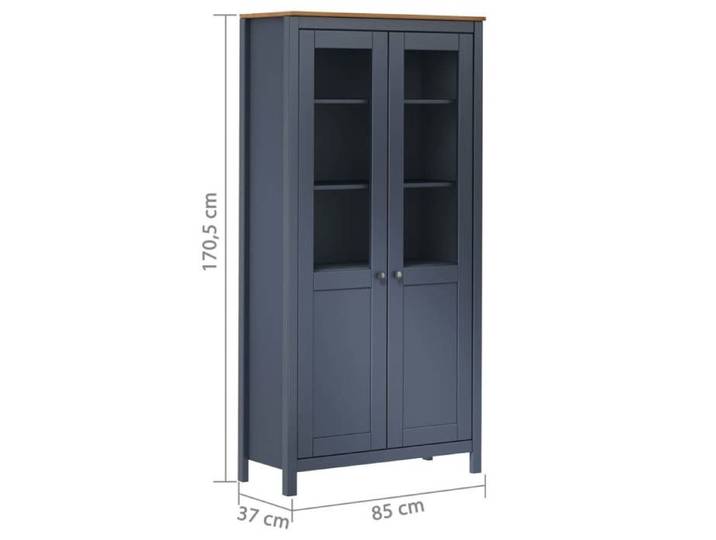 Buffet de cuisine Vaisselier Gris 85x37x170 5cm B Buffet Hill Gris 85x37x170 5cm - Bois de pin solide @6078365 4496sqm48n