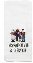 IH Casa Decor Embroidered White Waffle Kitchen Towel Mummer - Set of 6