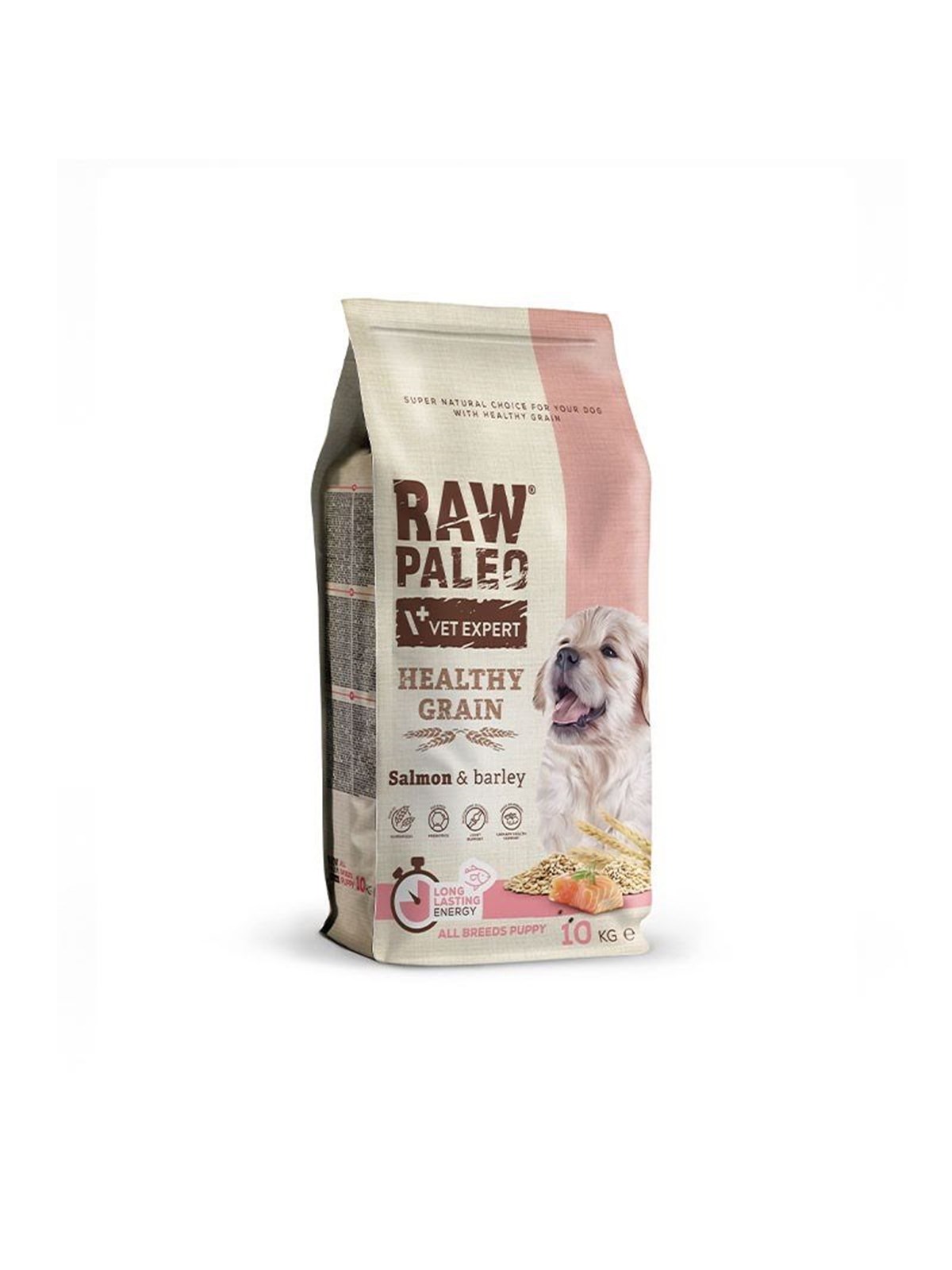 VetExpert Raw Paleo Healthy Grain Puppy Salmon and barley - Trockenfutter für Hunde - 10kg