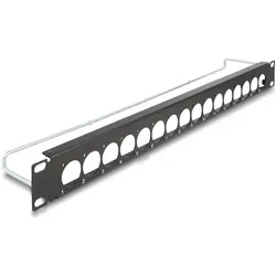 Delock 19? D-Typ Patchpanel mit Entlastungsschiene 16 Port 1 HE schwarz, Server Zubehör, Schwarz