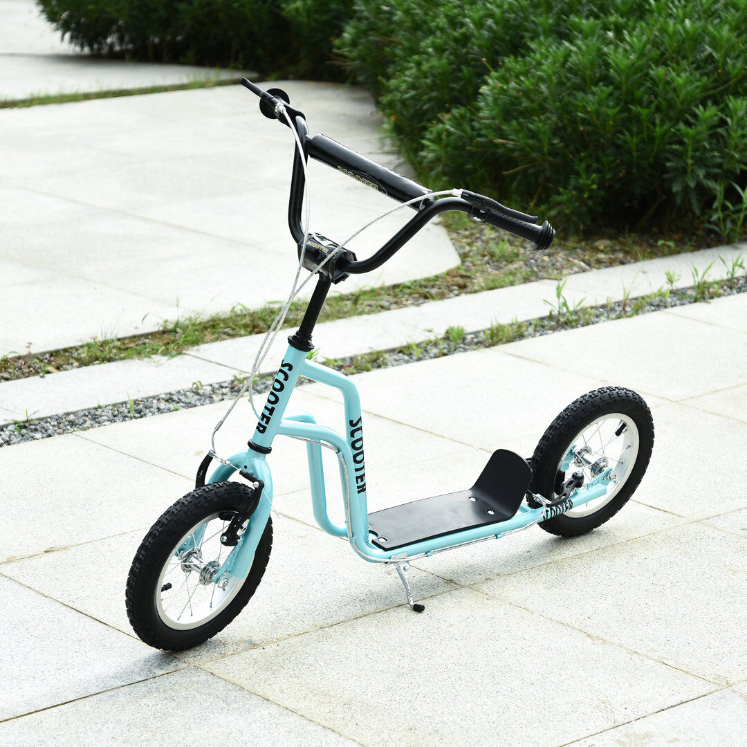 Freeport Park HOMCOM Kids Kick Scooter w/ Adjustable Handlebar Inflatable Wheels Blue 75" H x 120" W x 120" L