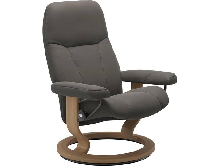 Relaxsessel, 72x94x70 cm, Leder BATICK & PALOMA, Grau, Drehfunktion & Gleitsystem, Stressless