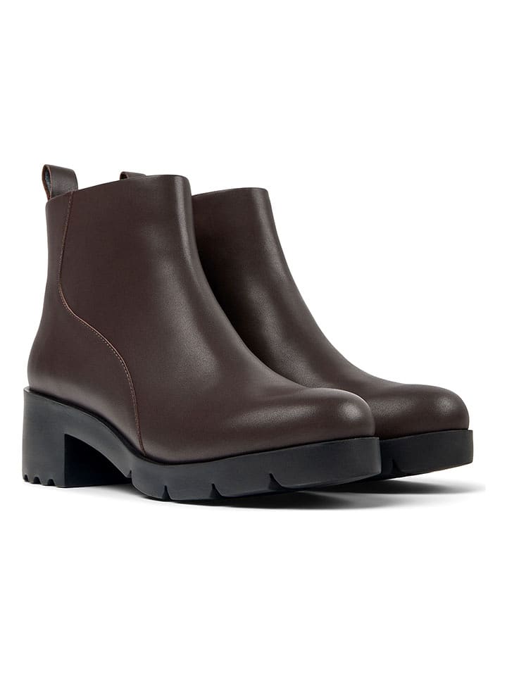 Camper Leder-Ankle-Boots in Braun - 37