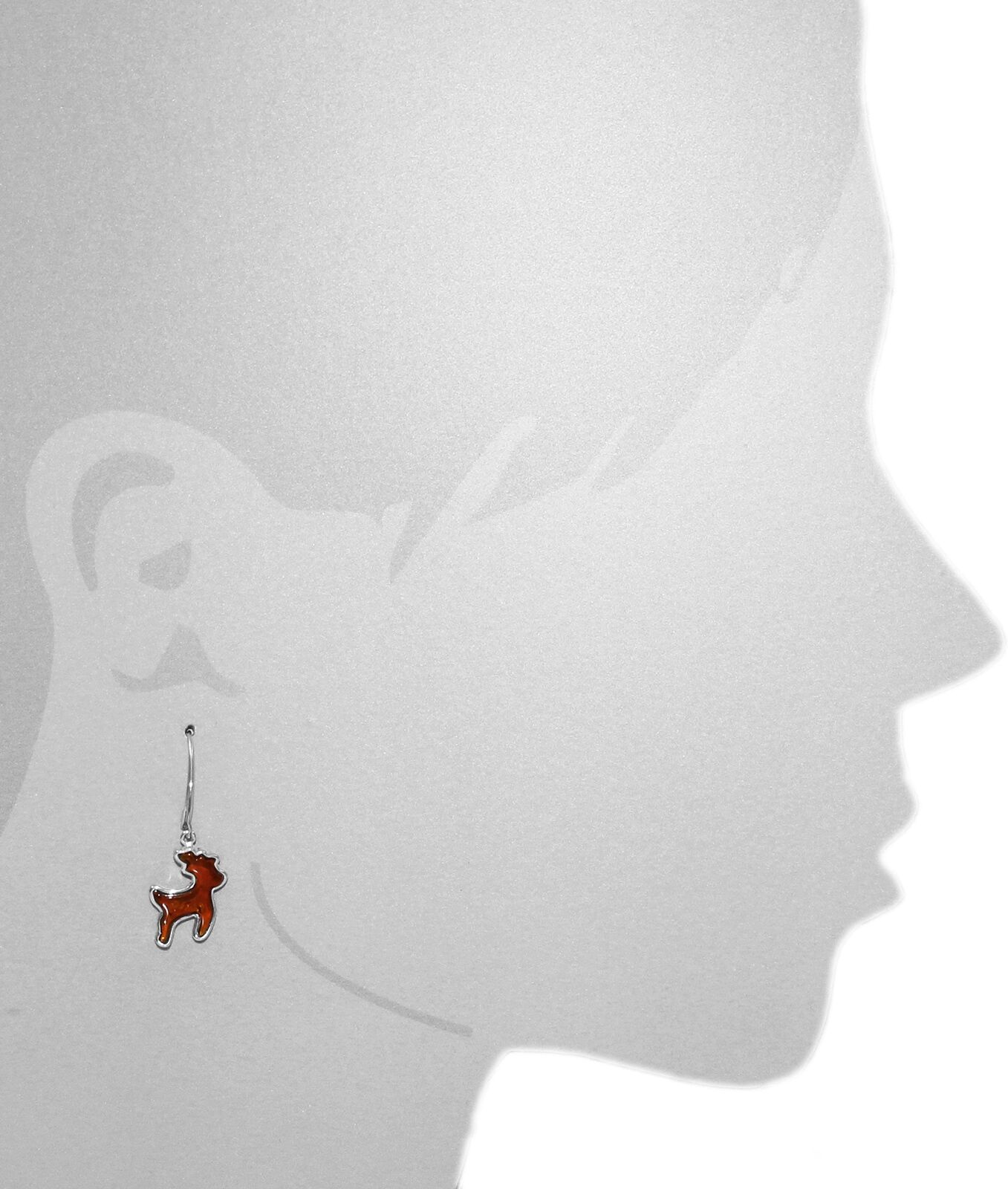 Paar Ohrhänger OSTSEE-SCHMUCK "Ostsee-Schmuck Ohrhänger Hirsch Ohrhänger Hirsch", weiß (weiß, neutral), Ohrringe, Damen, 36x13mm, Silber 925 (Sterlingsilber), Paar Ohrhänger