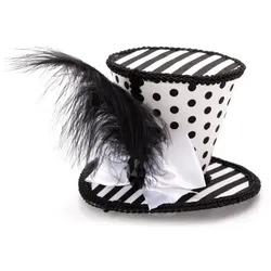 Mini-Zylinder "Pierrot", schwarz/weiß
