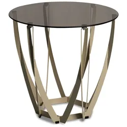 Beistelltisch Maya Glas Braun Bronze