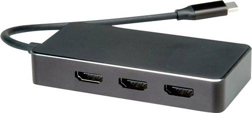 Value USB-C Adapter [1x USB-C Stecker - 3x HDMI-Buchse] Multi-Display Adapter USB Typ C - 10cm 4K UHD