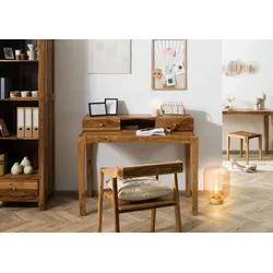 Schreibtisch Sheesham 120x60x95 braun lackiert ANCONA #150