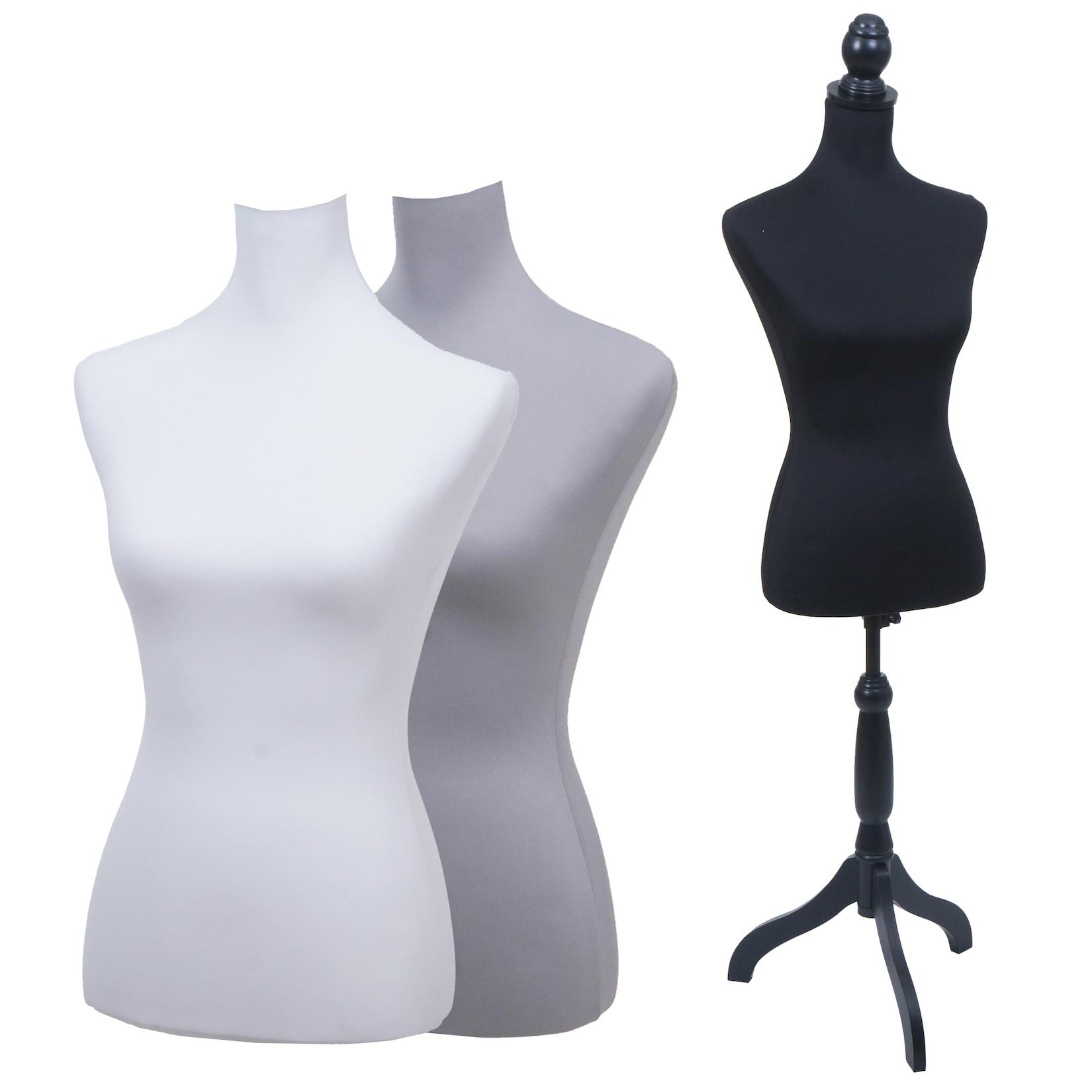 Schneiderpuppe mit 3 Bezügen MCW-Q24, Schaufensterpuppe Torso weiblich, Schaumstoff, abnehmbarer Bezug, MVG-zertifiziert