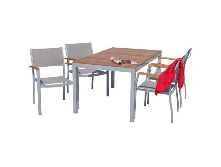 Gartentisch Naxos Akazie/ Silber ca. 150x74x90cm