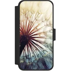 Nivocase Klapphülle für Apple iPhone 12 mini Handyhülle aus Kunst Leder NIVOflip schwarz Blumen Fotografie (Apple iPhone 12 mini), Smartphone Hülle, Schwarz