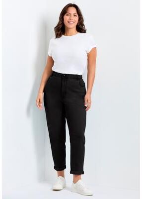 Plus Size Women's Denim Girlfriend Stretch Jean by Avenue in Black (Size 24)