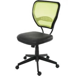 Profi-Bürostuhl Chicago, Chefsessel Drehstuhl, 150kg belastbar, Kunstleder ~ grün ohne Armlehnen
