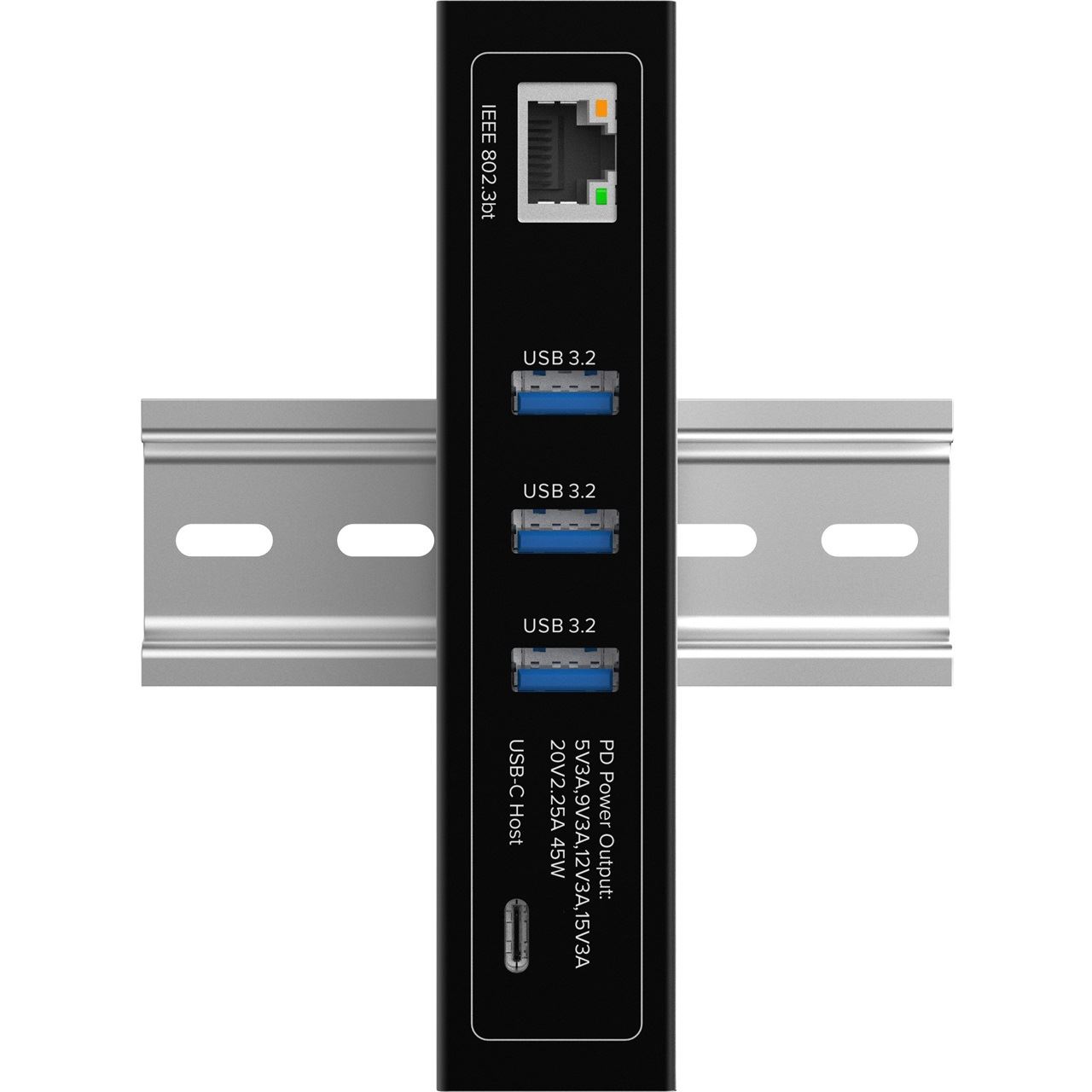 InLine Industrial 4-Port USB PoE Hub (3x USB-A / 1x USB-C)