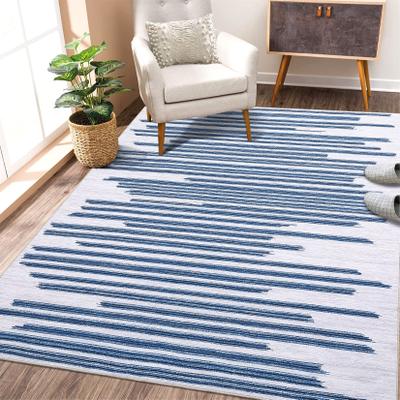 Garvee Modern Horizontal Stripe Washable Area Rug